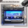 thumbnail image 2 of Bellemave Bunk Bed with storage and LED Lights,Queen Over Queen Metal Bunk Bed with Pull-Out Folding Bed, Heavy Duty Bunk Bed Frame USB Ports and Shelves-Black, 2 of 8