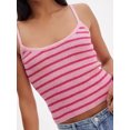 thumbnail image 2 of Suagox Women Camisole, Spaghetti Straps Solid/Striped Tops Slim Fit Summer Knit Top Clubwear, 2 of 10