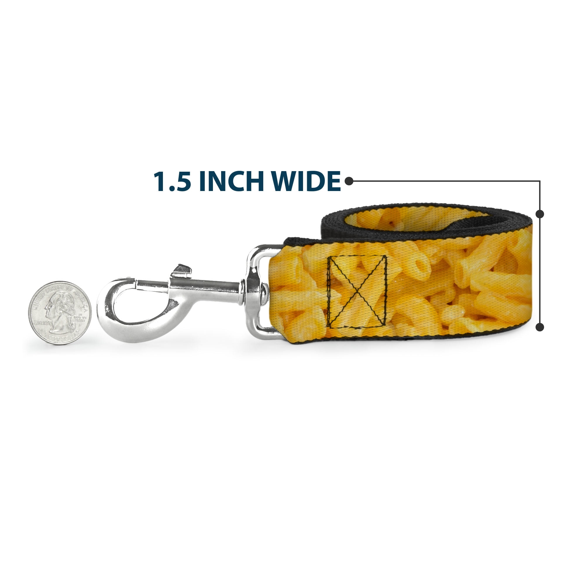 Buckle-Down Pet Leash, Dog Leash, Mac Cheese Vivid, 6 Feet Long 1.0 Inch Wide