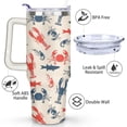 thumbnail image 3 of 40oz Funny Red Lobster Stainless Steel Flip Straw Tumbler Spill Proof Travel Cup Double Wall Vacuum Insulated Coffee Mug with Top Handle, 3 of 6
