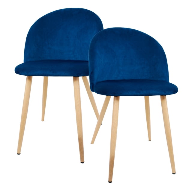Set de Sillas Velvet Gaon Terciopelo para Comedor Azul Eléctrico 2 Piezas