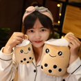 thumbnail image 4 of Juguetes de peluche de doble cara para niños, muñeco de peluche de Boba, Reversible, divertido, de burbujas, suave, feliz, té de leche, 4 of 5
