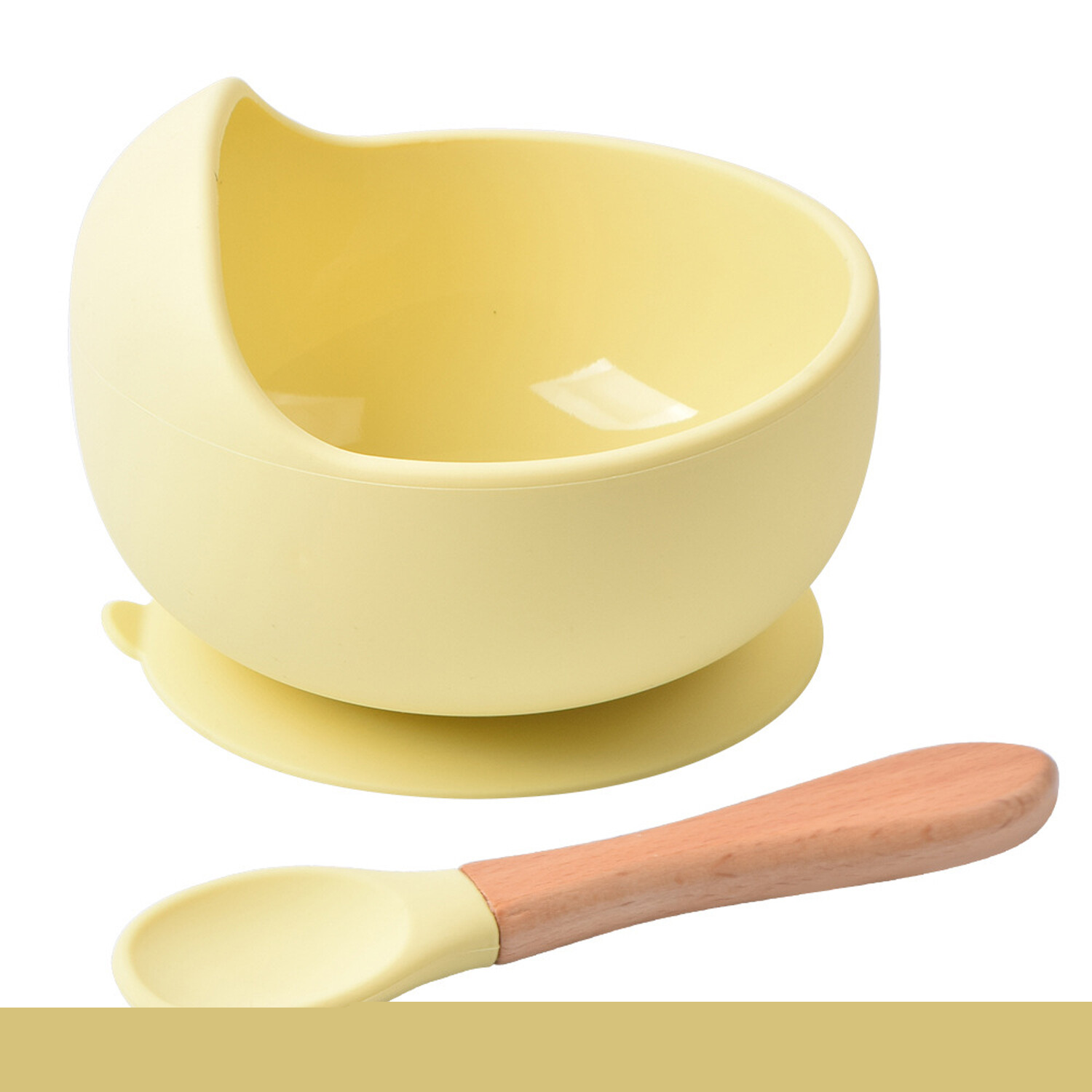 Light Yellow, variant on Baby Bowls with Suction | Stay Put Silicone Food Bowl for Babies Kids Toddlers Infants | Food Grade Soft Safe BPA-Free Silicone