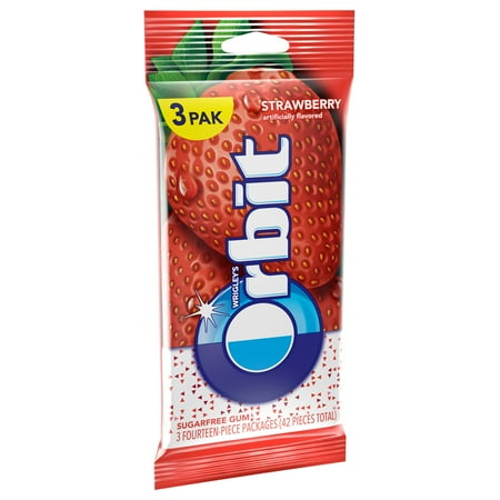 Orbit Strawberry Sugarfree Gum, multipack (3 packs total)