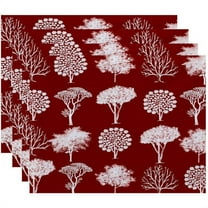 Simply Daisy 18" x 14" Field of Trees Floral Print Placemats, Set of 4