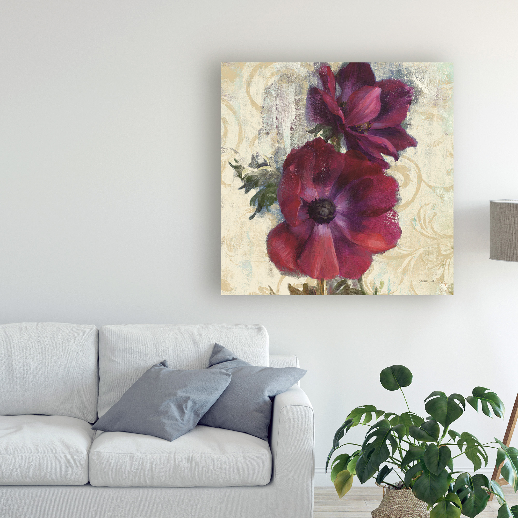 Trademark Fine Art 'Rich Anemones I on Ivory' Canvas Art by Danhui Nai