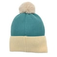 thumbnail image 4 of Empire Cove Winter Ribbed Knit Beanie with Faux Fur Pom Pom Hats Gifts for Her, 4 of 4