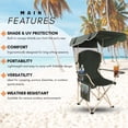 thumbnail image 6 of Portable Folding Camping Chairs with Canopy Shade, Beach Chair for Adults, Durable Weather Resistant 600D Oxford Cloth, Camping Chair with Canopy for Outdoors, 6 of 6