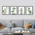 thumbnail image 3 of PixonSign Framed Wall Art Watercolor Pastel Green Leave & Cotton, Set of 8 Nature Plants Wall Decor Arts, Floral Wall Décor, Adhesive Canvas Posters, Modern Home Artwork - 8"x10" Black, 3 of 5