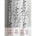thumbnail image 6 of Black Grey Botanical Sheer Curtains 72 Inch Length 2 Panels Set, Spring Floral Summer Farmhouse Voile Window Treatment Rod Pocket Curtains Sheers Drapes for Bedroom/Living Room/Kitchen 52"x72"x2, 6 of 7
