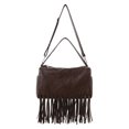 thumbnail image 2 of Bolso de hombro LinDeJuan con borlas cuadradas horizontales estilo motocicleta retro americano, 2 of 5