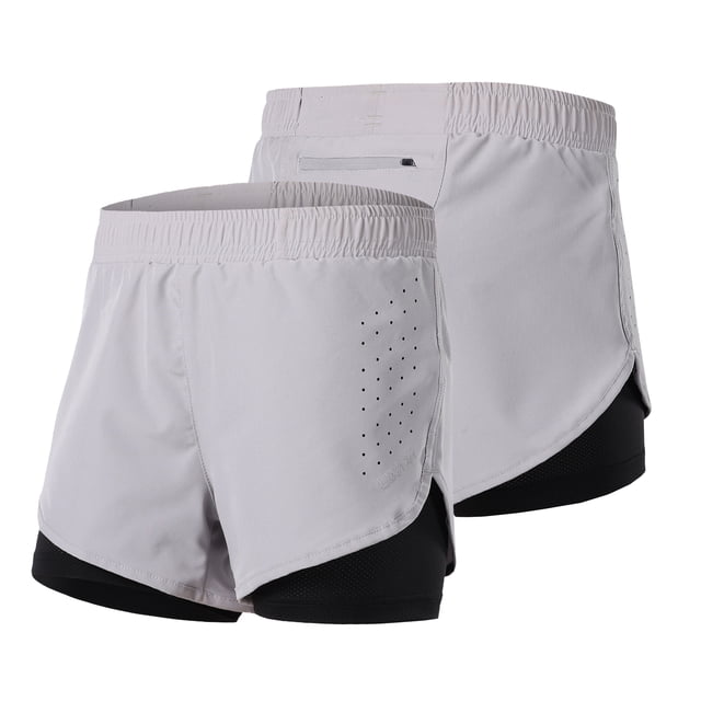 Shorts Deportivos Pantalones cortos para correr Lixada 2 en 1 para mujer, de secado rápido, transpir Lixada Shorts Deportivos