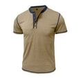 thumbnail image 1 of Camisa de manga corta con botones para hombre: prenda informal de verano, tejido de poliéster, tallas versátiles (S-XXL), lavable a máquina, para uso diario., 1 of 5
