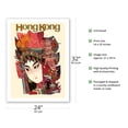 thumbnail image 2 of Visit Hong Kong - Vintage Travel Poster by David Klein c.1960s - Fine Art Matte Paper Print (Unframed) 24x32in, 2 of 4