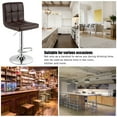 thumbnail image 5 of Costway Set of 2 Adjustable Bar Stools PU Leather Swivel Kitchen Counter Pub Chair Brown, 5 of 10
