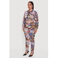 thumbnail image 4 of Women's Plus Size Side Ruched Patterned Zip Front Cropped Jacket, 4 of 5