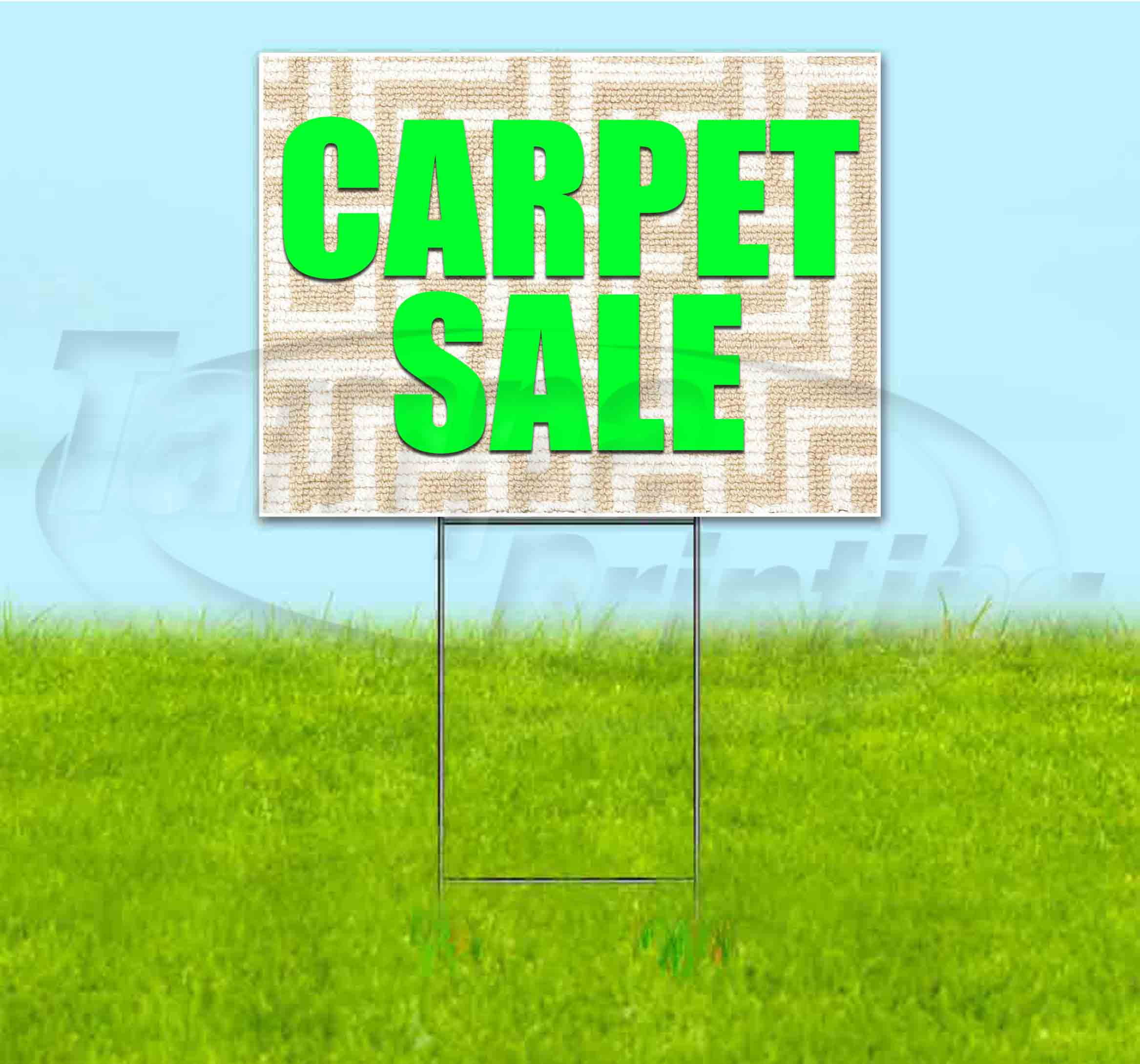 Carpet Sale (18" x 24") Yard Sign, Includes Metal Step Stake