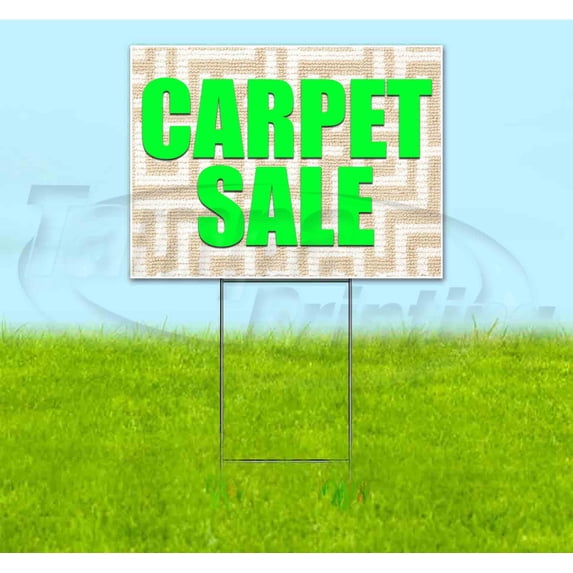 Carpet Sale (18" x 24") Yard Sign, Includes Metal Step Stake