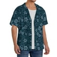 thumbnail image 4 of Xecao offers the Rose Flowers for Men's Casual Short-sleeved Shirt, a button-up collared shirt with a pocket, perfect for beach vacations and yacht travel in the X-Large size., 4 of 7