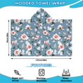 thumbnail image 2 of Pioneer Flower Floral Print Pattern Hooded Bath Towel，50"x30" for Ages 3 To 12 Kids, Quick Dry Lightweight Soft Microfiber Hood Beach Towel Cover Up for Kids, 2 of 7
