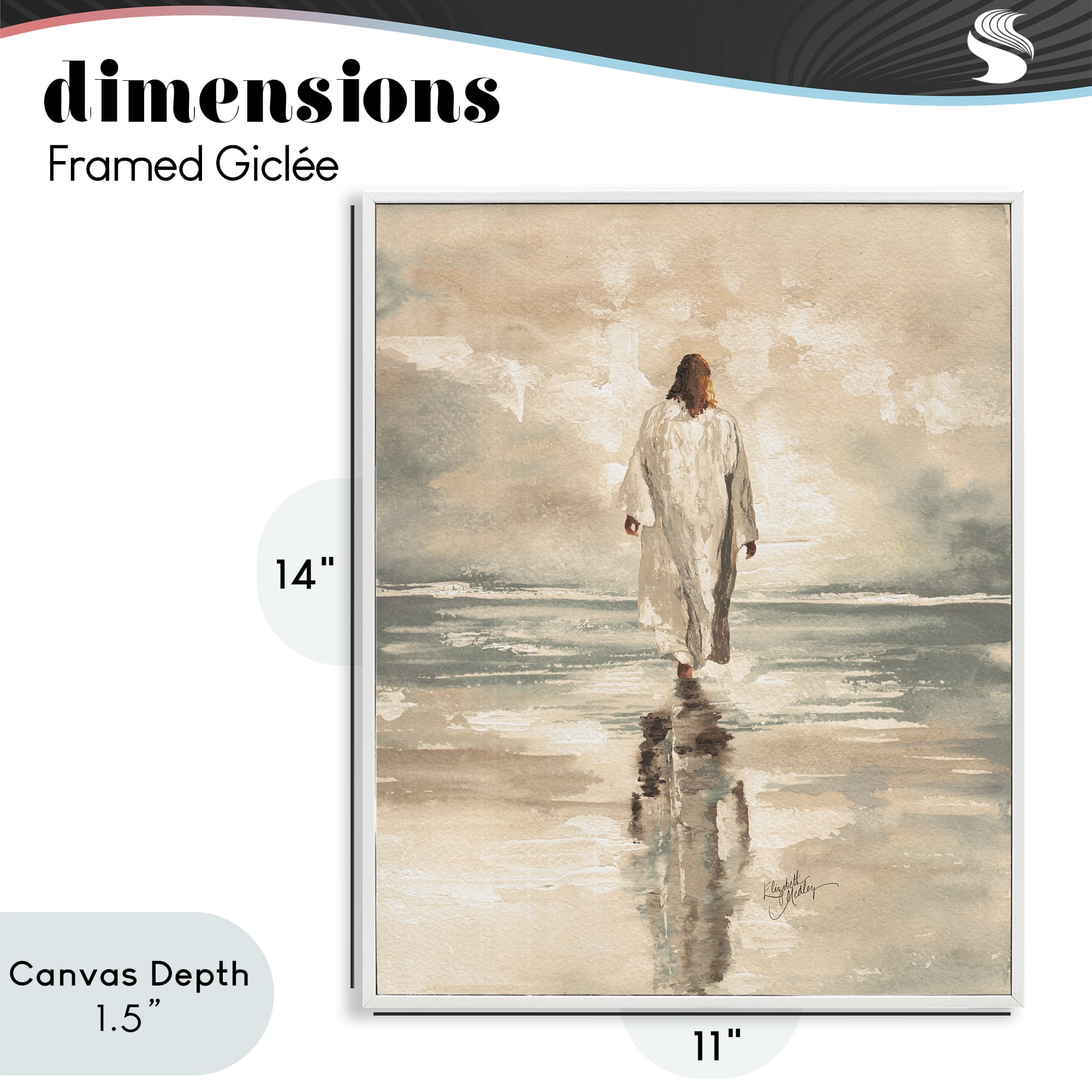 Stupell Industries Jesus Calms The Sea White Framed Giclee Art, design by Elizabeth Medley