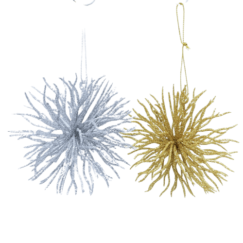 Holiday Time 4pk Snowflake Ornament Assortment, Opp Ornament, 0.097kg Each