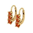 thumbnail image 2 of 14K Solid Gold Lever Back Stud Earrings for Women | 1.06 cttw Round Cut Simulated Red Diamond | Yellow Gold, 2 of 5