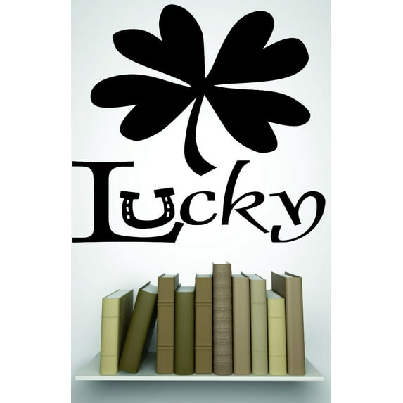 Wall Decal : Lucky! Shamrock St. Patricks Day Holiday Irish 12x18 Inches