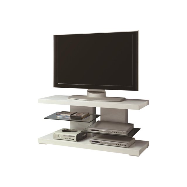 Coaster TV Stands Collection - Stand - pour Écran Plat / Équipement AV - Blanc Brillant