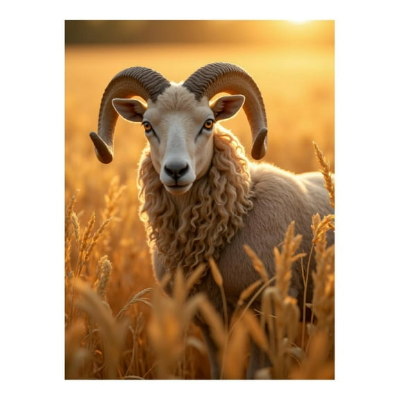 Diamond Art Kit for Adults, Golden Field Majestic Ram Diamond Painting for Adults Beginners, 5D DIY Diamond Art Painting Kits, Colorful Diamond Painting Craft for Home Decor 12x16