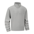 thumbnail image 4 of Miluxas Mens Fuzzy Fleece Sweatshirt Quarter Zip Pullover Long Sleeve Winter Fall Outdoor Warm Outerwear Gray XL(XL), 4 of 8
