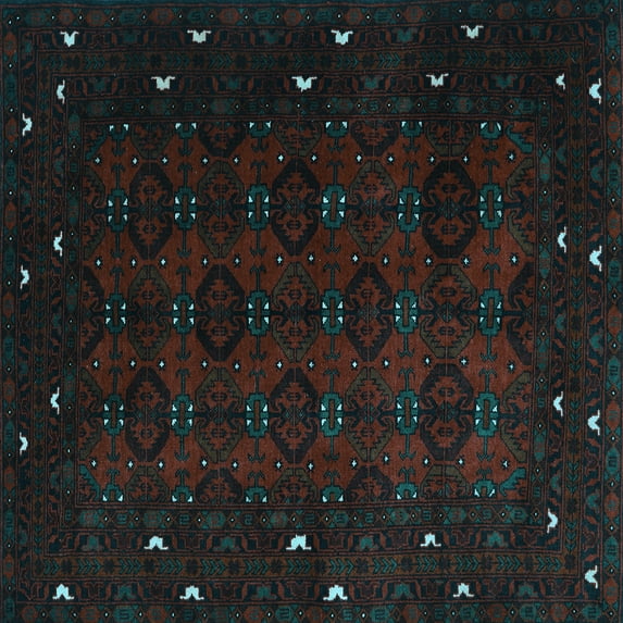 Ahgly Company Indoor Square Persian Light Blue Traditional Area Rugs, 6' Square