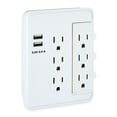thumbnail image 4 of Hyper Tough Indoor 6-Outlet Surge Tap with 2 USB Ports, White, 4 of 6