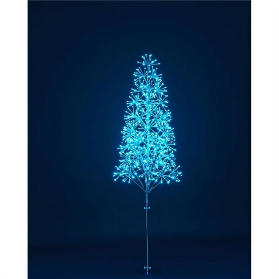 Queens of Christmas LED-TR3D06-LTL 6 ft. Starburst LED Tree, Teal