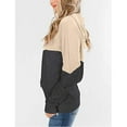 thumbnail image 3 of Hoodies Woman Women's Casual Color Block Hooded Long Sleeve Loose Pullover Tops, 3 of 6