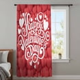 thumbnail image 3 of Happ Valentine's Day Semi Sheer Curtains Drapes for Living Room, Bedroom, French Doors Window 63 Inches Long, Red Love Hearts Romantic Rod Pocket Chiffon Curtain Drapery Voile Draperies Panel, 3 of 8