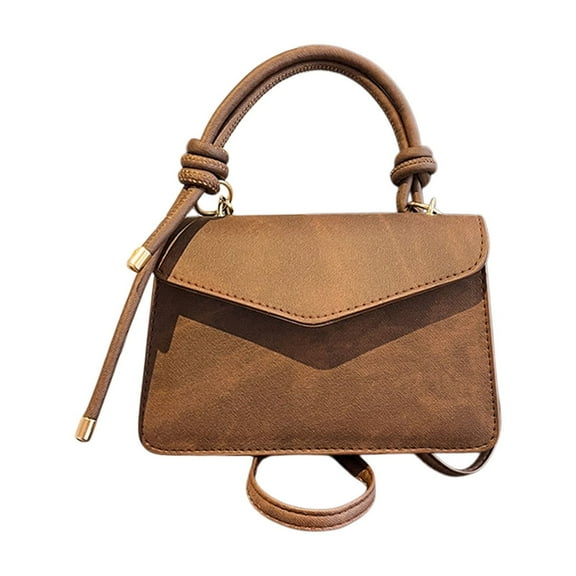 Structured Crossbody Bag 9.06x5.51x1.97in PU Compact Tote Black White Coffee Khaki Blue Small Shoulder Purse Slim Profile Bag Minimalist Casual Bag Everyday Lightweight Essential Adjustable Strap​