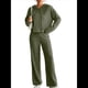 thumbnail image 3 of Conjuntos de Salón para Mujer, Pijamas de 2 Piezas A Juego, Moda de Otoño, Conjuntos de Punto Acanalado, Chándales Casuales de Larga Verde M, 3 of 8