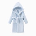 thumbnail image 4 of Gibobby Boys Girls Kids Soft Flannel Bathrobe,Thickened Warm Hooded Sleep Robe with Waist Tie,Plush Cozy Loungewear for Fall Winter for Boys Girls 2-12Y Toddler Pajamas,Light Blue,Size 9-12T, 4 of 4