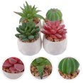 thumbnail image 2 of 4pcs Artificial Potted Plant Decoration Vivid Succulent Model for Indoors and Outdoors Desk, 2 of 11