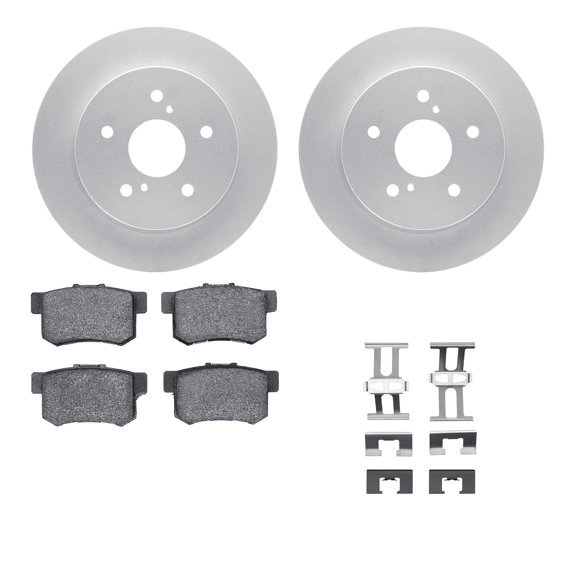 Dynamic Friction Company Rear Geospec Brake Rotors with 5000 Advanced Brake Pads includes Hardware 4512-01014