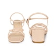 thumbnail image 4 of BLISSFUL STEP Open Toe Slingback Chunky Heel Sandals for Women Beige (Size 7), 4 of 4