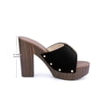 thumbnail image 2 of BLISSFUL STEP Women's Platform Block High Heels Buckle Slip on Sandals Black (Size 9.5), 2 of 8