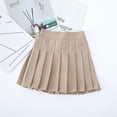 thumbnail image 2 of Zaldita Girl's Short Pleated Skirt Kids Stretch Elastics Waistband Mini A-Line Skirt for School Tennis Sports Khaki 110/S, 2 of 4