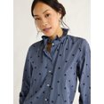 thumbnail image 4 of Free Assembly Women’s Ruffle Neck Cotton Blouse, Sizes XS-XXL, 4 of 5