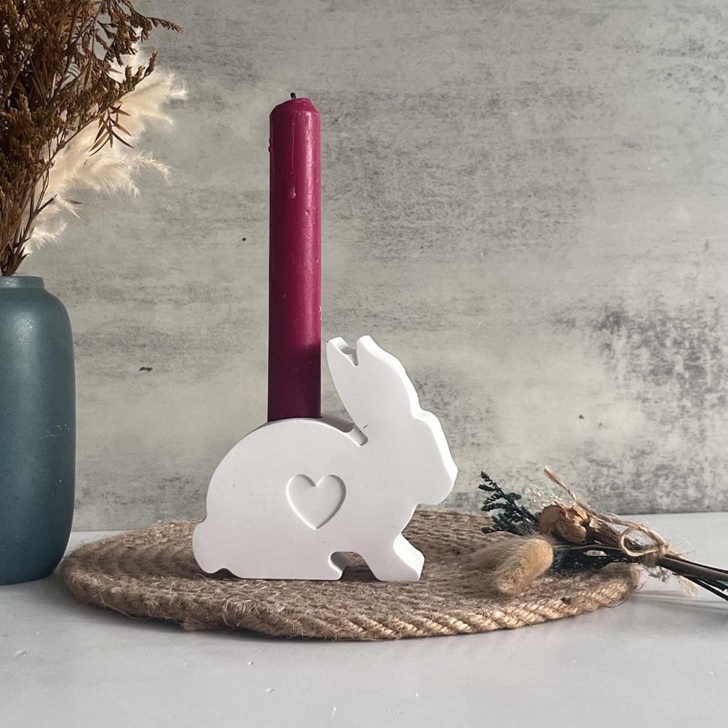 Aurgiarme Set of 3 Craft Molds Candle Bracket Molds Rabbits Shape Crafting Molds Candle Holder Molds for Home and Table Decorating