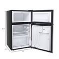 thumbnail image 5 of Mini Fridge, Single Door Small Refrigerator with Freezer, Stainless Steel Double Door Apartment Refrigerator for Galley Kitchens, Mini Bars, Offices, Dorm, Nurseries, Q1022, 5 of 9