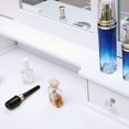 thumbnail image 5 of White Vanity Table, Stylish Makeup Vanity Set with Tri-Folding Mirror, Wood Dressing Table 7 Drawers Storage Bedroom Furniture for Girls/Women, Wood Make-Up Vanity Table and Stool Set, S10404, 5 of 7