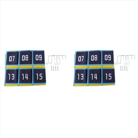 2X Organizador de Aula con GráFico de Bolsillo Numerado para Titulares de Calculadora de Teléfonos Celulares (30 Bolsillos, Bolsillos Azules)