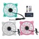 thumbnail image 1 of 3 ventiladores de refrigeración Controlador ARGB 11 aspas de ventilador Enfriador de aire silencioso para computadora 1200 rpm 12 V Verde Blanco Rosa, 1 of 10